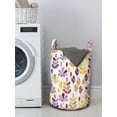 thumbnail image 3 of Floral Laundry Bag, Striped and Polka Dotted Autumn Leaves and Ear of Wheat, Hamper Basket with Handles Drawstring Closure for Laundromats, 13" x 19", Earth Yellow Purple, by Ambesonne, 3 of 4