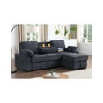 thumbnail image 3 of Mackenzie Dark Gray Chenille Sleeper Sectional Storage Cup Holders USB Ports, 3 of 6