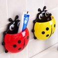 thumbnail image 3 of Toothbrush Holder Creative Shape Punch Free Wall-mounted Large Capacity Suction Cup Design Item Storage Lovely Animal Ladybird Shaped Toothpaste Holde, 3 of 5