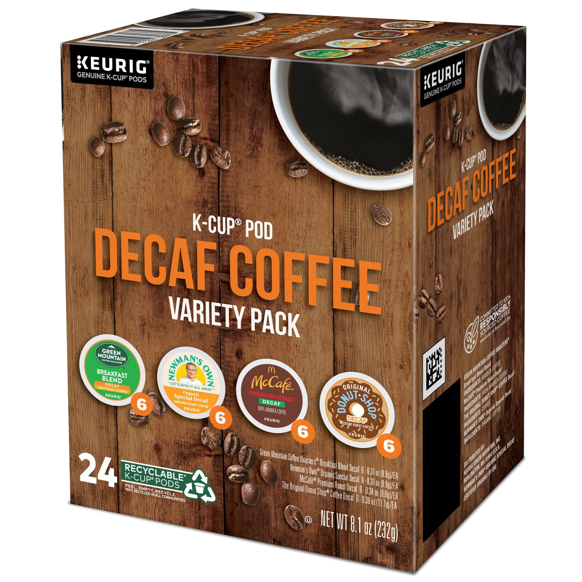 Keurig Decaf Coffee Variety Pack, Keurig Single Serve K-Cup Pods, 24 Count