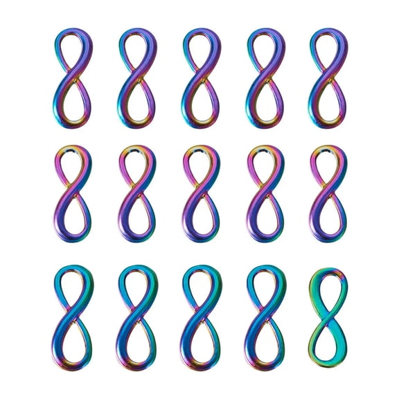 U8MO 20pcs Rainbow Infinity Alloy Links Connectors Metal Charms Pendants Craft 23x8mm