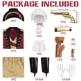 thumbnail image 3 of Alaiyaky George Costume Historical Halloween Costume Musical Uniform with Jacket, Pants, Hat, Ascot, Gloves, Wig, Bow Tie for Halloween DressUp Party, 3 of 6