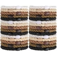 thumbnail image 2 of Corbatas para mujeres y niñas, Funtopia 30 unidades de bandas elásticas para el cabello, coleteros para cabello grueso, sin daños, sin arrugas, elásticos para el cabello (negro/marrón/blanco/beige/caf, 2 of 4