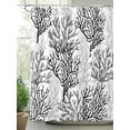 thumbnail image 2 of Fsddascl Black Gray Coral Coastal Shower Curtain Set - Standard 72" x 72" Bathtub Curtain with 12 Hooks, Summer Beach Seaside Nautical Waterproof Fabric Stall Shower Curtains for Bathroom/Bathtub, 2 of 6