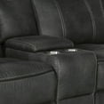 thumbnail image 3 of Tom 74 Inch Tufted Motion Loveseat, Center Console, Gray Vegan Faux Leather, 3 of 5