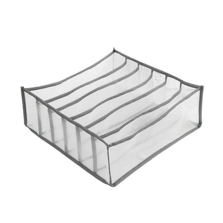 

Foldable Underwear Storage Box 6 Compartments Nylon Divider Organizer Closet Cabinet Storage Boxes Wardrobe Storage Drawer for Socks Bras Ties Lingerie Scarves