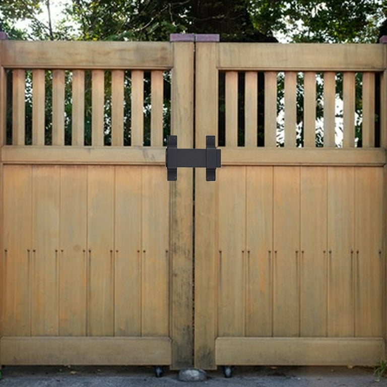 Heavy Duty Slide Bolt Gate Latch For Wood Fence - Black Sliding Barrel Bolt Lock With Padlock Hole