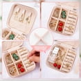 thumbnail image 4 of Mini Jewelry Travel Case,Small Jewelry Box,Traveling Jewelry Organizer,Portable Jewellery Storage Holder for Rings Earrings Necklace Bracelet Bangle Organizer,Boxes Gifts for Girls Women(Soft pink), 4 of 8