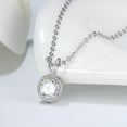 thumbnail image 2 of Halo Round Pendant Necklace for Women Sterling Silver Clear Cz Ginger Lyne Collection, 2 of 8