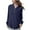 Navy Shirts for Women, variant on Womens Plus Size Shirts Elegant Long Sleeve V Neck Buttons Shirt Loose Fit Comfy Casual Tunic Blouses Spring Solid Color Tops Blue XXXXL