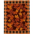 thumbnail image 5 of Thanksgiving Throw Blanket Orange Maple Leaves Fall Fleece Blankets Soft Breathable Check Plaid Buffalo Warm Cozy Bedspread for Thanksgiving Day Couch Bedroom All Seasons Use 50" x 60", 5 of 6