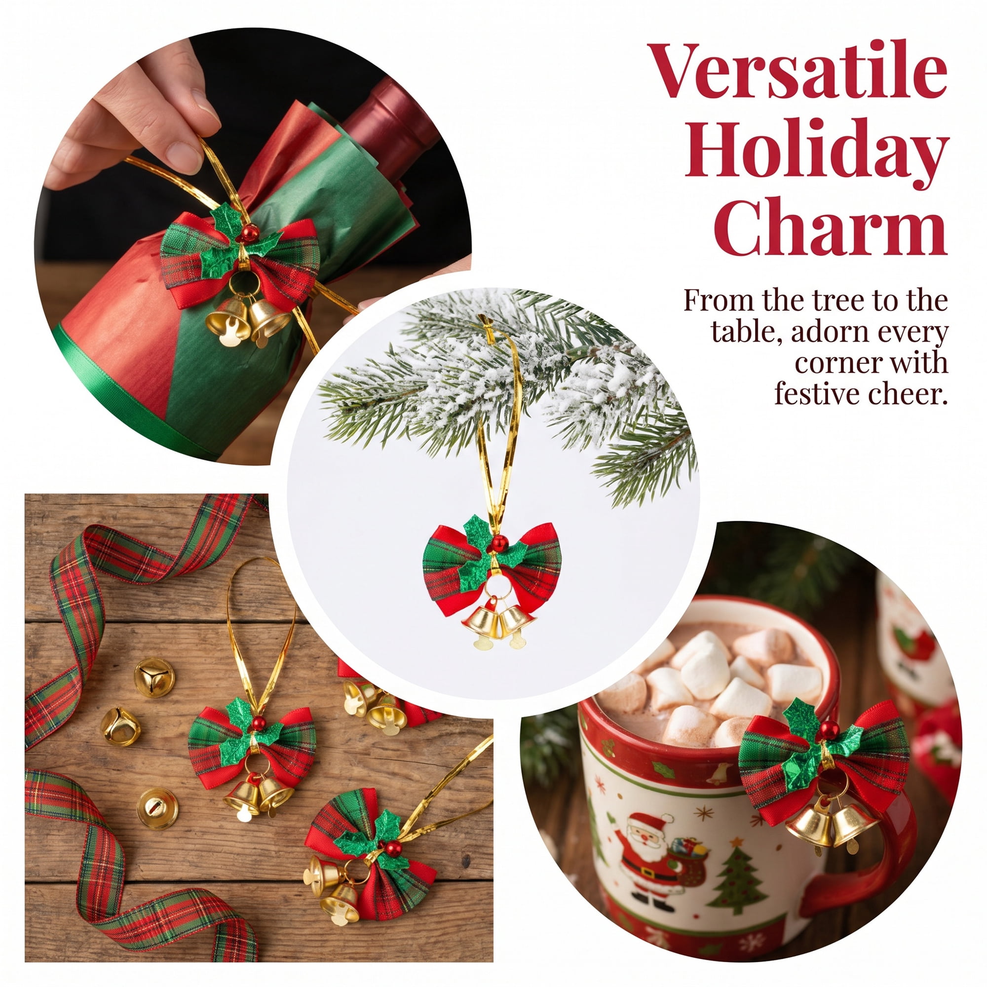 Unique Bargains 10Pcs Craft Small Hanging Bells Bronze Green Leaf 2"L x 1"W x 2"H