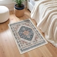 thumbnail image 4 of Roxstand 2'x3' Washable Entryway Rug, Vintage Oriental Non Slip Stain Resistant Small Accent Throw Kitchen Rugs, Blue, 4 of 10