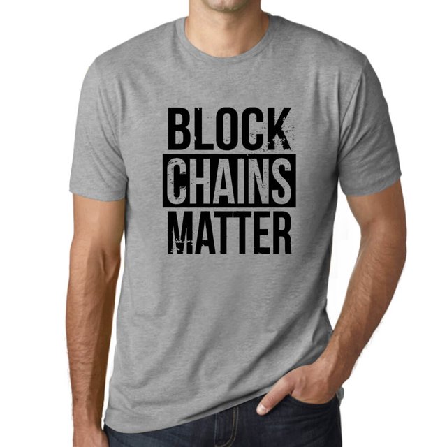 T-Shirt Graphique pour Hommes Blockchains Matter Cryptocurrency Éco-Responsable Édition Limitée Tee-Shirt Manches Courtes Vintage Cadeau d'Anniversaire Original