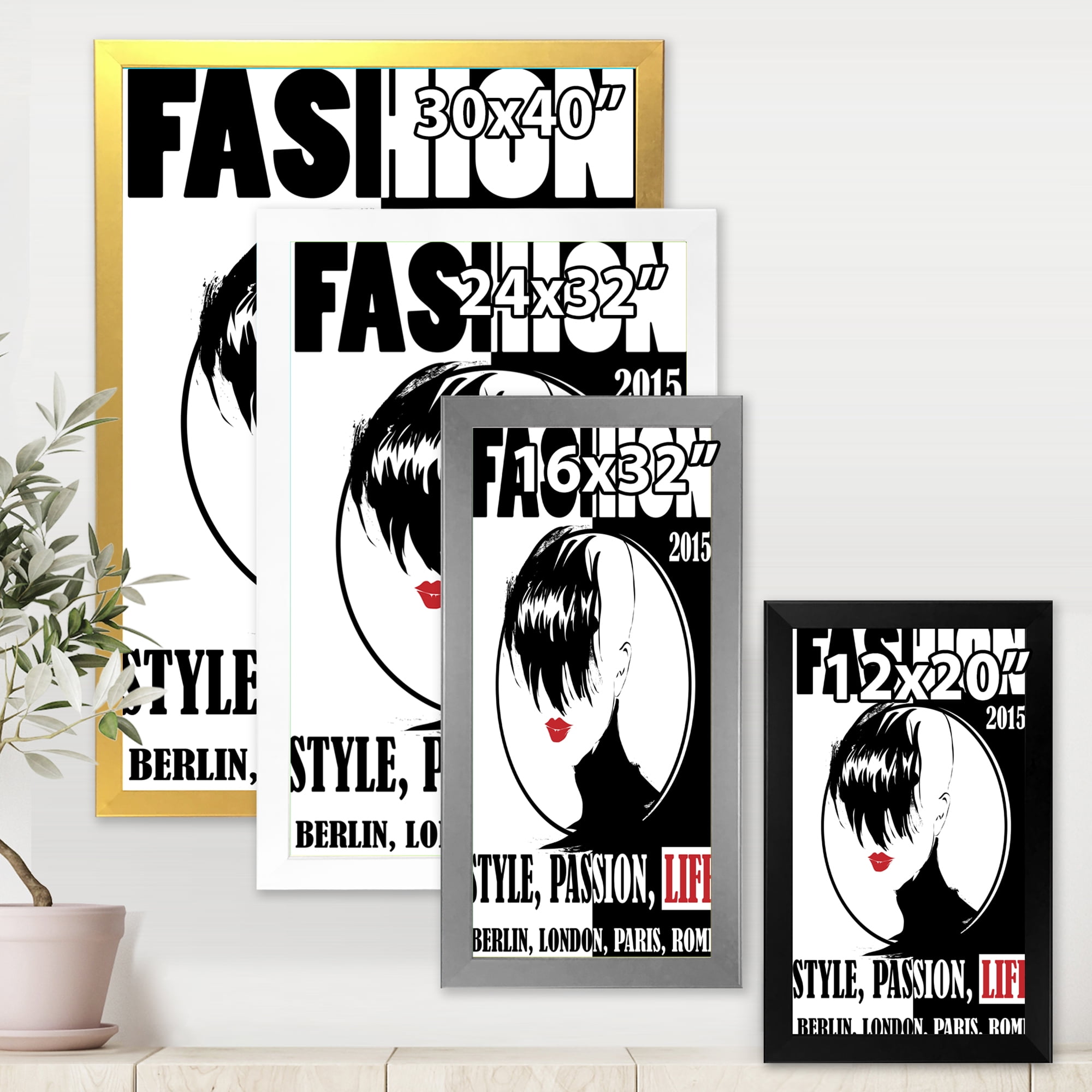 Designart 'Style Passion Life Fashion Woman III' Vintage Framed Art Print
