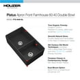 thumbnail image 3 of Houzer Platus 33 inch Black Fireclay Apron Front Farmhouse 60/40 Double Kitchen Sink - PTD-6040 BL-C with Basket Strainer and Basin Grids Included, 3 of 7