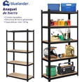 thumbnail image 3 of Set de 2 Anaqueles de Hierro Bluelander con 5 Niveles Ajustables, Capacidad de 120 kg, Organizadores Multiusos, Negro, 3 of 5