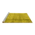 thumbnail image 2 of Ahgly Company Machine Washable Indoor Square Abstract Yellow Contemporary Area Rugs, 6' Square, 2 of 4