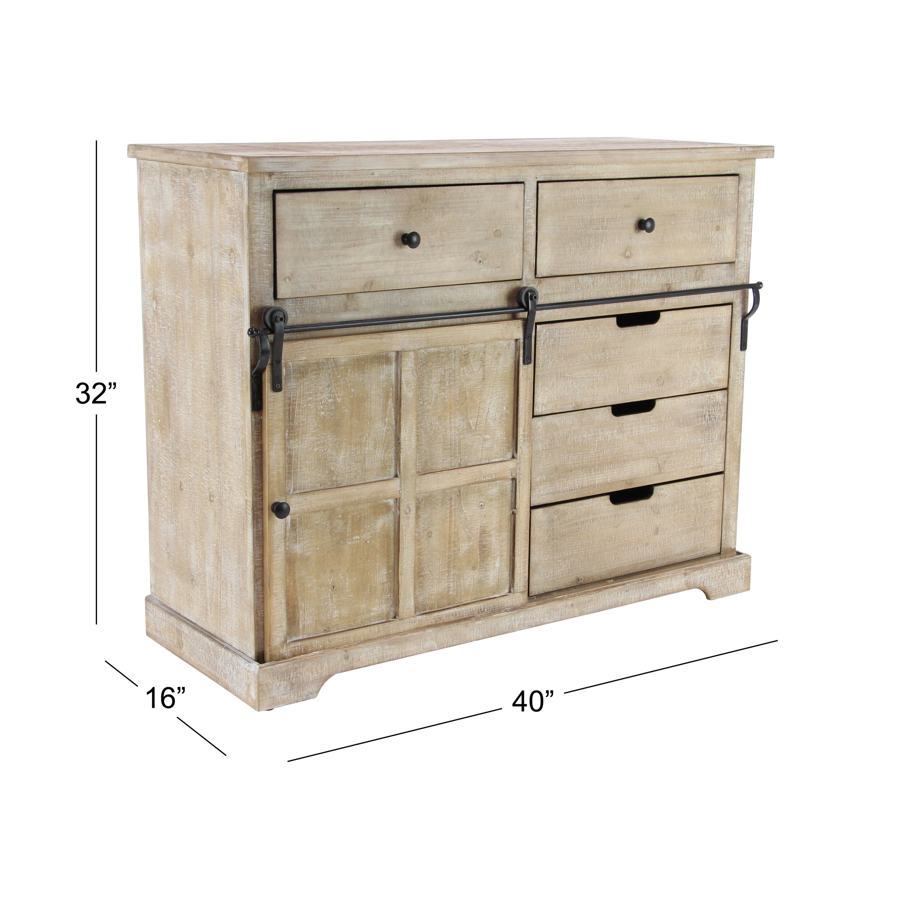 DecMode 41" x 32" Brown Wood 5 Drawers 1 Shelf and 1 Door Cabinet, 1-Piece