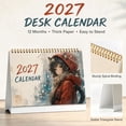 thumbnail image 6 of 2027 Desk Calendar, 8.27 x 5.51 In Large Spiral Bound Monthly Planner with Red Hood Cat Girl Art for Home Office Decor, 6 of 7