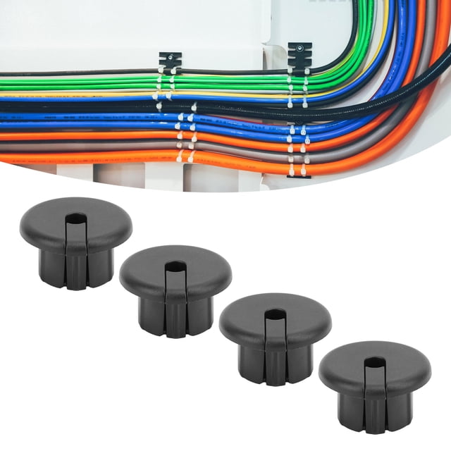Wall Bushing Kit, Professional 4pcs Satellite Cable Wall Bushing Plastic Easy Installation for Router Ethernet Adapter Cable White,Black