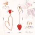 thumbnail image 6 of Linawe Red Heart Dangle Earrings for Women Trendy, Rose Gold Drop Earrings Dangling, Titanium Stainless Steel Hypoallergenic Cute Asymmetrical Mismatched Love Earrings Jewelry, 6 of 7