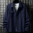 thumbnail image 4 of Dgankt Mens Shirts Solid Color Casual Fashion Long Sleeve Button Cardigan Double Pockets Workwear Coat,Size S-2XL, 4 of 7