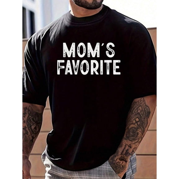 100% Cotton Mom's Favorite Funny Moms Favorite Mother's Day T-Shirt Women's Men's Graphic Tee Causal Tops Fashion