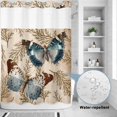 thumbnail image 2 of No Hook Shower Curtain, Vintage Teal Butterfly Shower Curtains for Bathroom with See Through Top Window, Vintage Brown Tree Branch Waterproof & Washable Bath Curtain 60"x72", 2 of 9