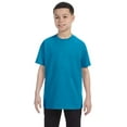 thumbnail image 1 of Hanes 54500 Youth Tagless T-Shirt - Teal - Small, 1 of 1