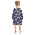 thumbnail image 3 of Girls' long-sleeved dress Lots Of Small Cartoon Flamingo Girls' A-line dress with ribbed cuffs Soft and comfortable, 3 of 6