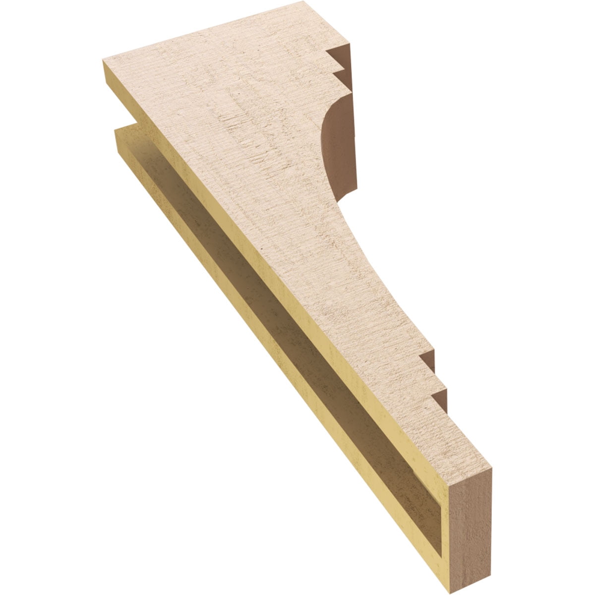 4"W x 8"D x 24"H Thin Pescadero Rough Cedar Woodgrain TimberThane Corbel, Primed Tan