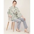 thumbnail image 6 of Moomaya Printed Oversize Top For Women, Full Bell Sleeve, Button Down Shirt Top, 6 of 8