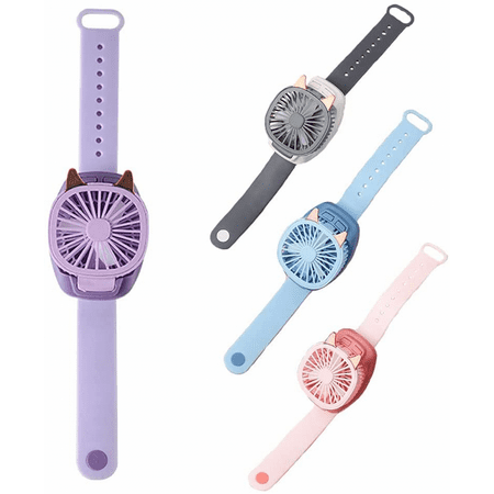 

SAYTAY Handheld Folding Portable Wrist Fan USB Charging Ultra-Quiet Third Gear Speed Electric Mini Watch Fan，Purple ST-K080