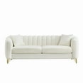 thumbnail image 5 of Newest Oversized Chenille Sofa,Luxury 3+3 Seater Deep Couch,Modern Tufted Couch, Gold Metal Legs Sofa for Living Room, Bedroom, Apartment (Beige), 5 of 9
