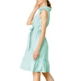 thumbnail image 4 of MODA NOVA Junior's Ruffled Sleeveless Vintage Shirt Midi Dress with Belt, 4 of 5