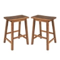 thumbnail image 5 of Tcbosik Farmhouse Bar Stools Set of 2, 24" Counter Height Dining Stools with Acacia Wood Curved Seat & Solid Rubber Wood Legs, for Kitchen Island and Small Spaces – Walnut, 5 of 10