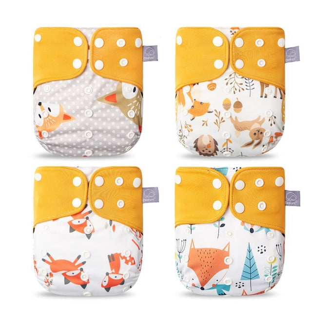 4 unids/pack pañales de tela para bebé pañal de tela de bolsillo reutilizable lavable rápido