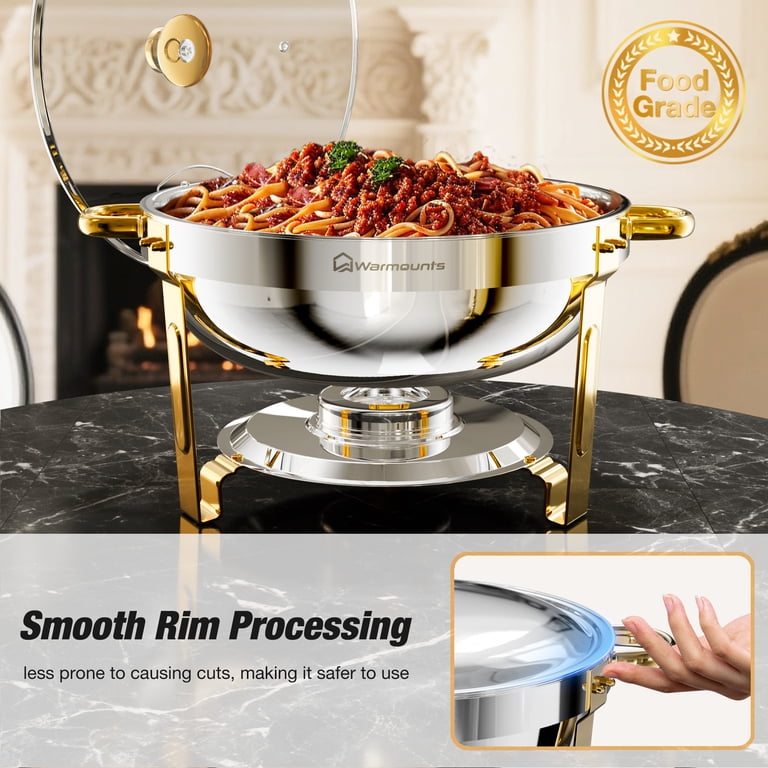 Warmounts Gold Chafing Dish Buffet Set, 5QT, 2-Pack photo 6