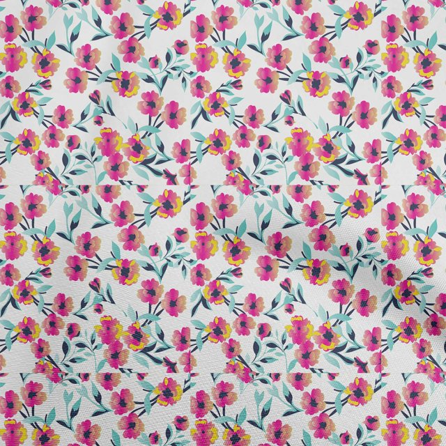 oneOone Rayon Pink Fabric Floral Sewing Craft Projects Fabric Prints By Yard 56 Inch Wide