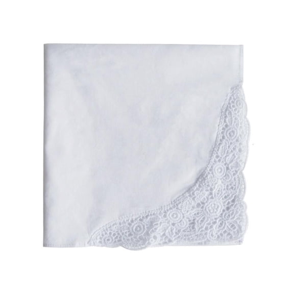 Giaone White Hankies Flower Edges Delicate Lace Handkerchiefs Cotton Handkerchiefs