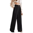 thumbnail image 3 of Women'S High-Waisted Elegant Straight-Cut Business Suit Pants Black XL, 3 of 10