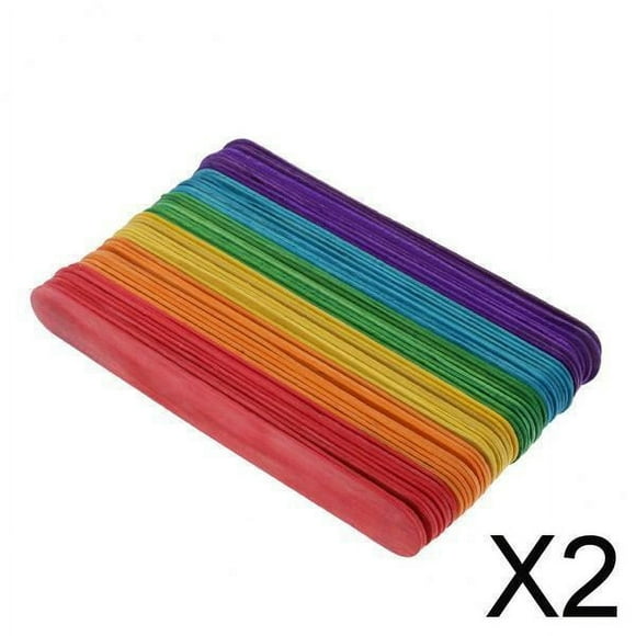 2x 50 Piezas de Palitos Planos de Madera para Manualidades Multiusos para Suministros de Bricolaje Creatividad Haciendo Manualidades 2 piezas