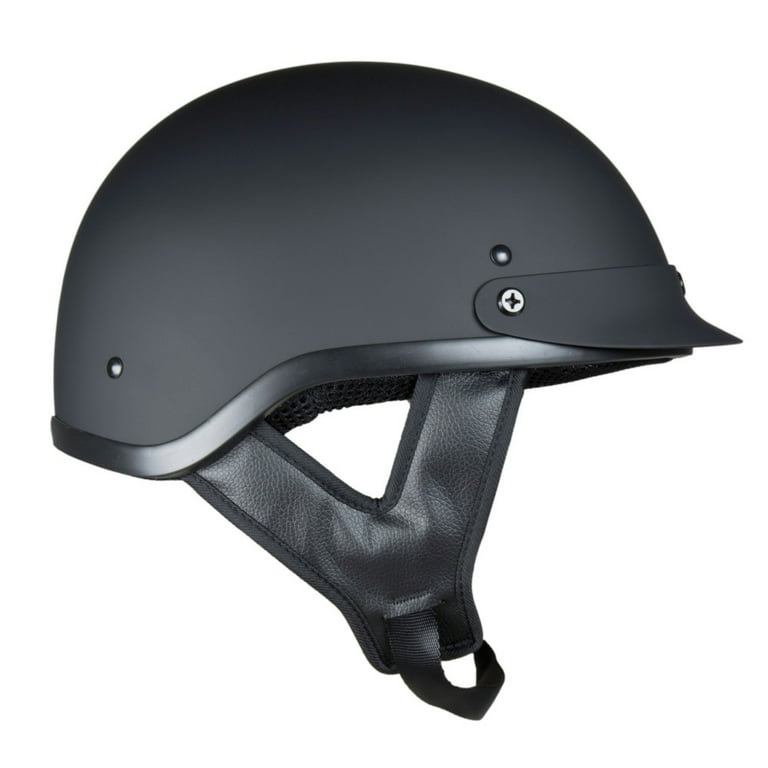 Raider Motorcycle Half Helmet DOT Approved (Matte Black), S-XL