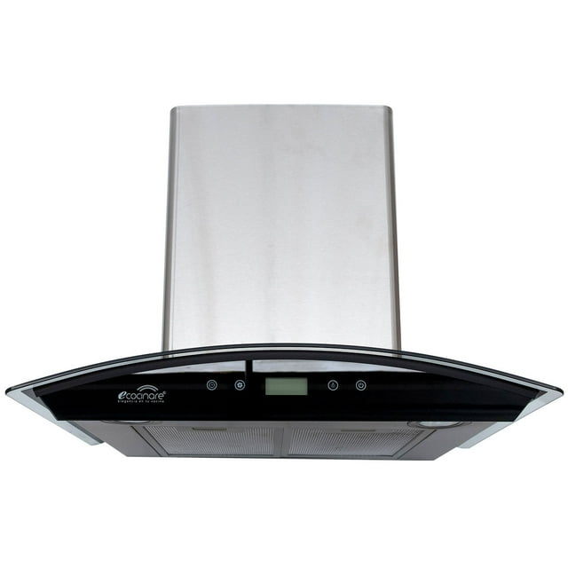 Campana De Cocina Ecocinare 60 cm De pared Acero Inoxidable y Vidrio templado con 3 velocidades