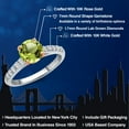 thumbnail image 2 of Gem Stone King 10K White and Rose Gold Green Peridot and Lab Grown Diamond Engagement Ring for Women | 1.65 Cttw | Round 7MM | Gemstone August Birthstone | Size 8, 2 of 6