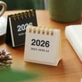 thumbnail image 2 of Sylvtty 2 Pcs Mini Desk Calendar Oct 2025 Dec 2026 14 Monthly Planner Desktop Small Standing Calendar with Twin Wire Binding for Home Office, 2 of 7