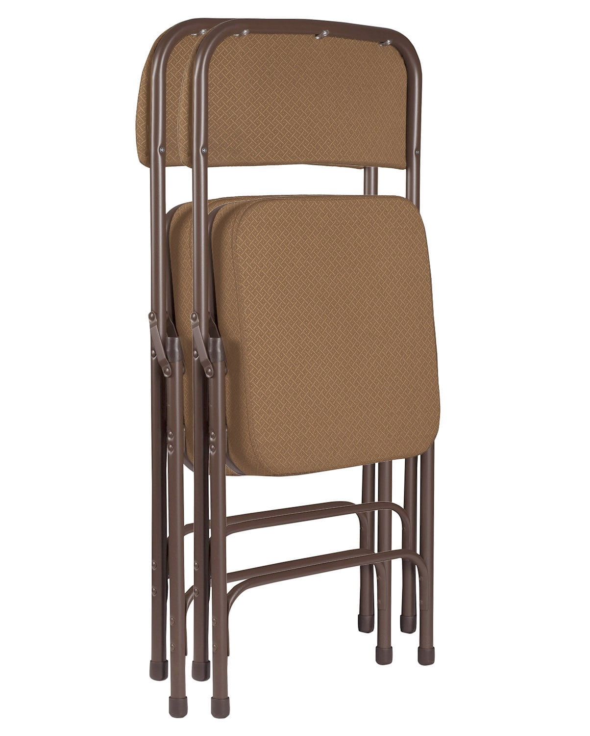 Hampden Furnishings Bernadine Collection Deluxe Fabric Padded Folding Chair, Gold, Pack of 2