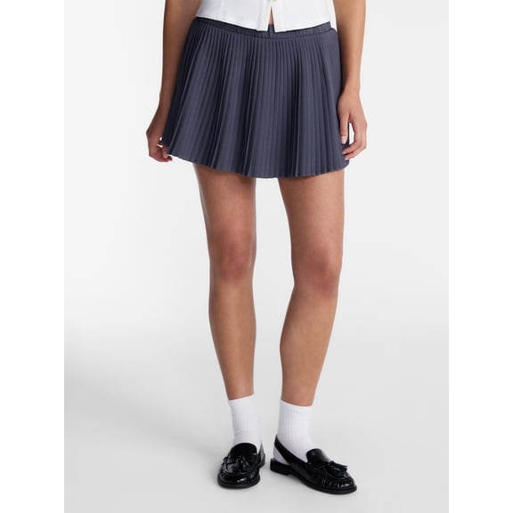 No Boundaries Pleated Woven Mini Skirt, Women's XXS-XXL