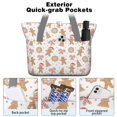 thumbnail image 2 of Tote Bag for Women - White Christmas Gingerbread Man Pattern Shoulder Bag - Large Utility Work Duffle Bag with Zipper Handbag for Travel, Work, Sprots, 2 of 5